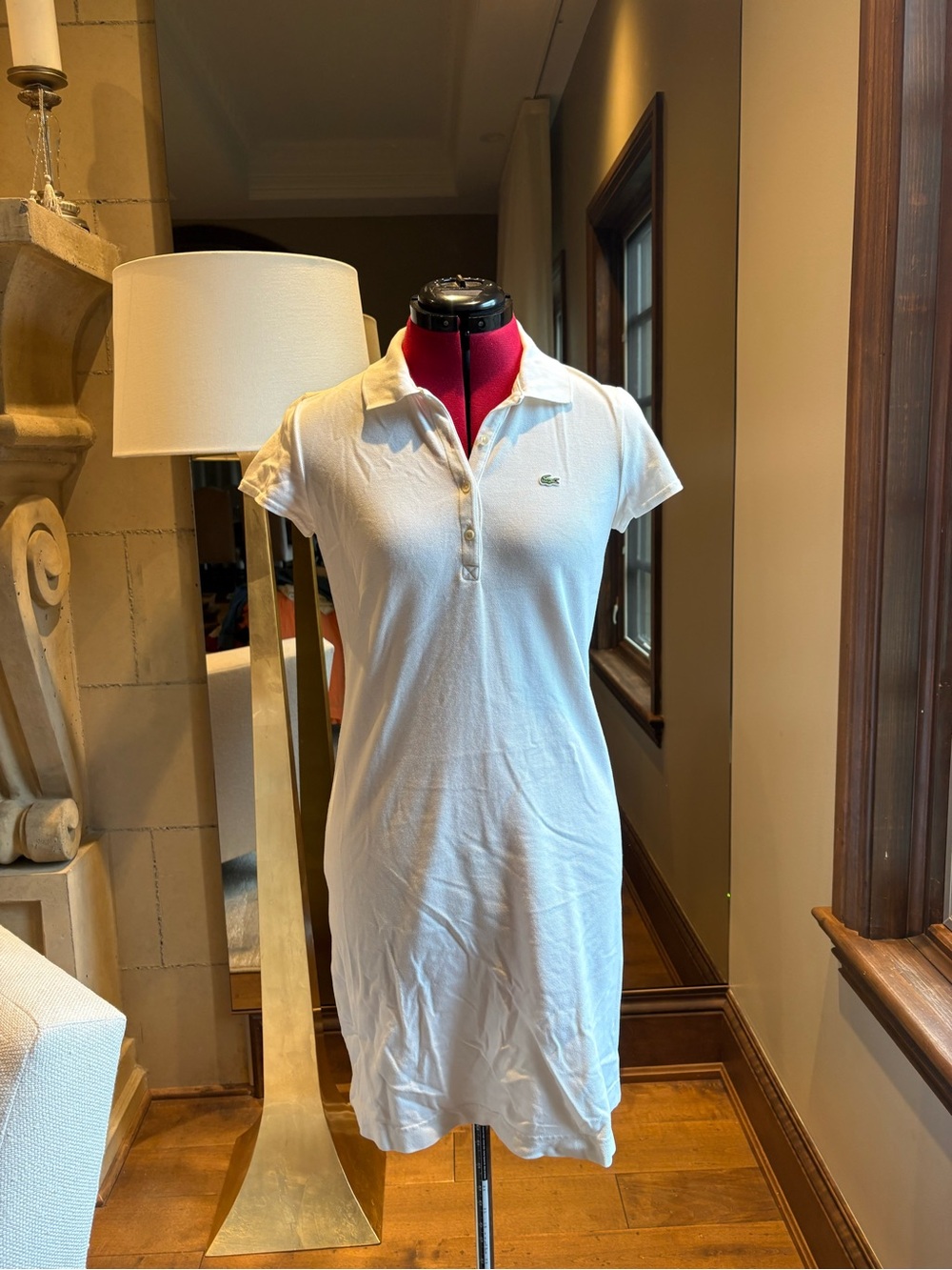 Lacoste White Short-Sleeve Polo Dress